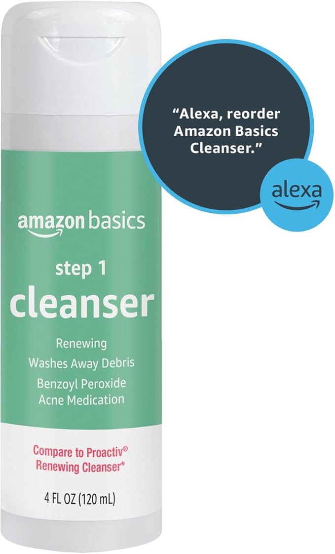 Amazon Basics 3-Step Acne Remedy System Cleanser, 4 Fluid Ounces, 1-Pack