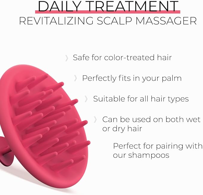 DS Labs Revitalizing Scalp Brush - Silicone Shampoo Brush & Exfoliating Massager for All Hair Types, Promotes a Cleaner, Healthier Scalp