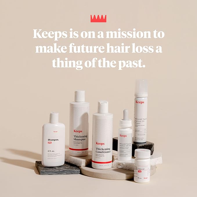 Keeps Hair Regrowth Treatment Mens Conditioner for Fuller, Thicker Looking Hair, 8 oz - Thinning and Hair Growth Conditioner for Men - DHT Blocker - Infused with Biotin, Caffeine, & Saw Palmetto