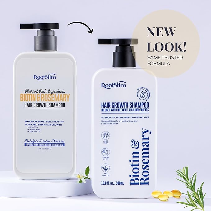 Biotin & Rosemary Shampoo for Thinning Hair, Sulfate-Free, Supports Hair Growth & Thickening, 10 fl oz