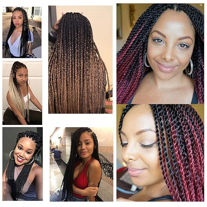 Liang Dian Pre-Stretched Braiding Hair 22 inch 6 packs Hot Water Setting Synthetic Hair Crochet Braiding Hair Extension (99J)