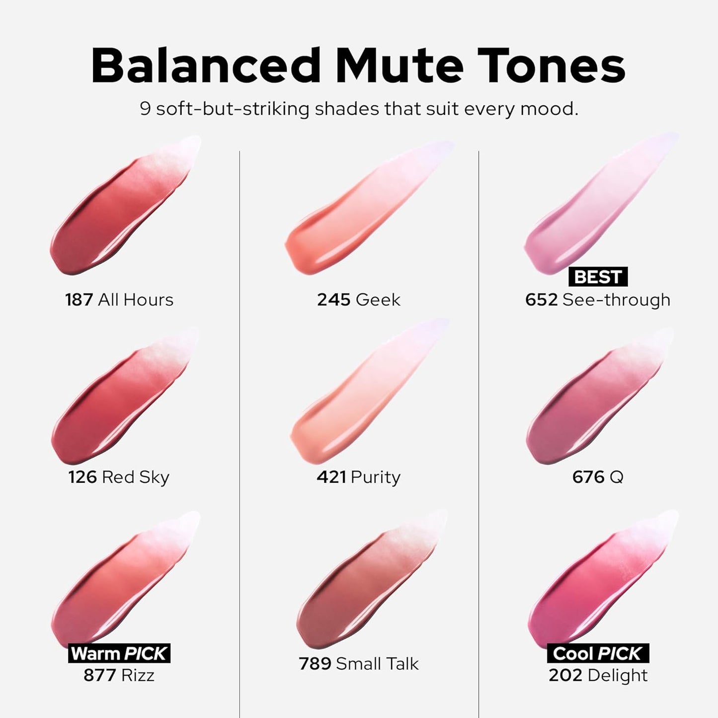 Unseen Balloon Tint, 9 Colors Set for All Skin Types. Buildable Color, Long Lasting Glossy Lip Stains, Lightweight Lip Gloss Make up (789 Small talk, 0.11 Ounce (Pack of 1))