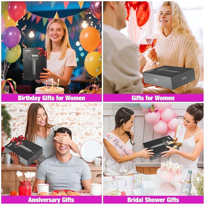 CONFU Hair Dryer, 110000 RPM Fast Drying Blow Dryer with Magnetic Diffuser and Concentrator, Professional Lightweight Ionic Hair Dryer for Women and Men