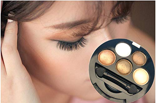 Mallofusa 5 Colors Professional Eye Shadow Palette Eyeshdow Powder Metallic Shimmer Fashion Eye Makeup Charming Highlight Look (Taupe Craze) 4.7oz