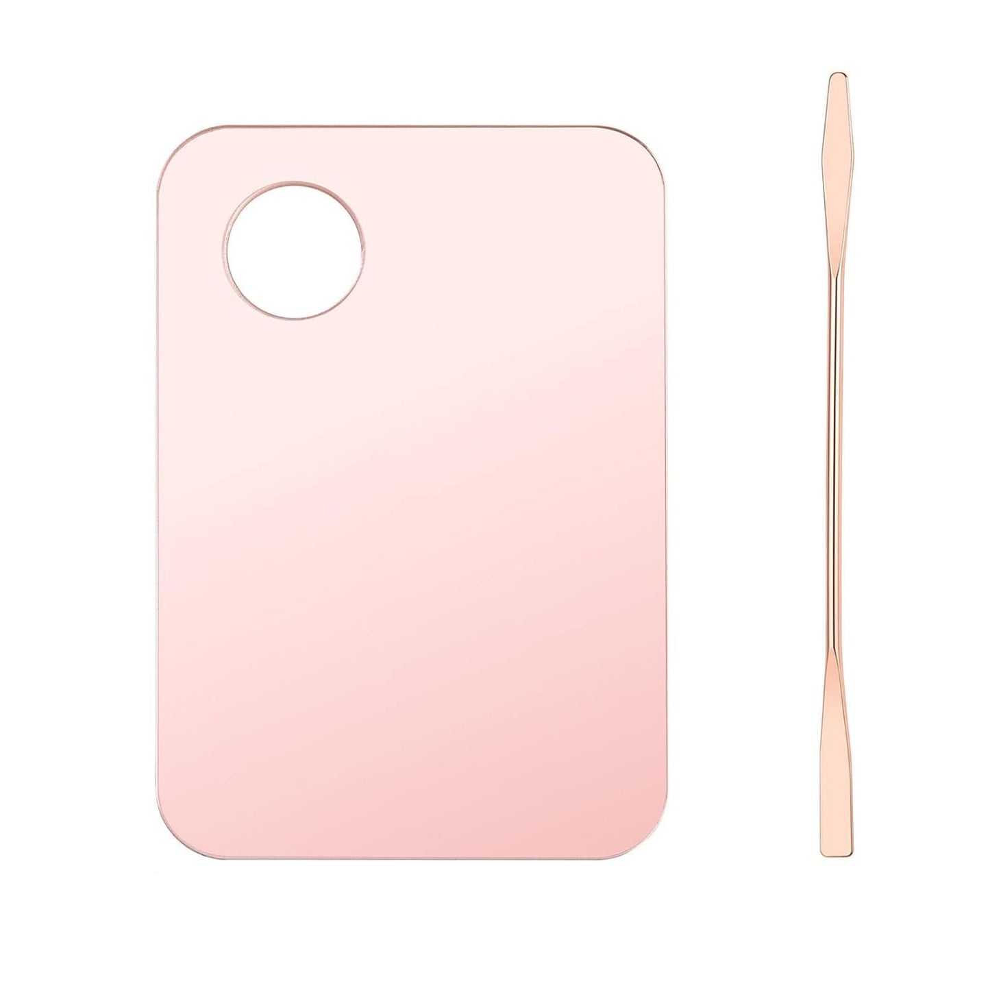 Pink Cosmetic Makeup Palette, Nail Art Palette with Spatula, DIY Makeup Mixing Palette, Beauty Salon Color Cream Mixing Palette, Nail Art Painting Mixed, Makeup Display Board Beauty and Personal Care