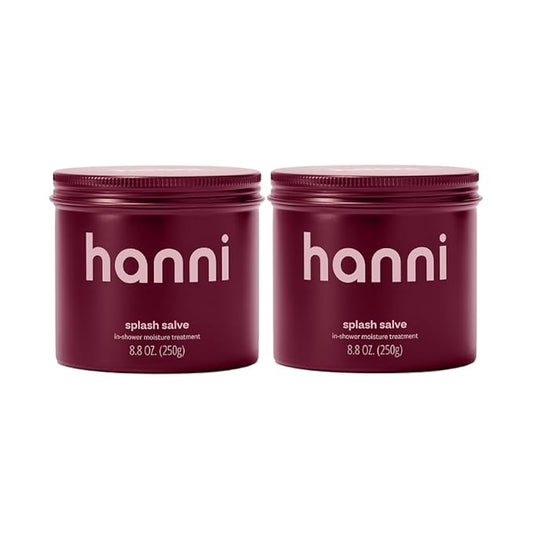 HANNI Splash Salve Body Mask, In-Shower Moisturizer with Coconut, Jojoba, Shea Butter & Glycerin, Deep Conditioning for All Skin Types, 250 mL / 8.8 oz (2 Pack)