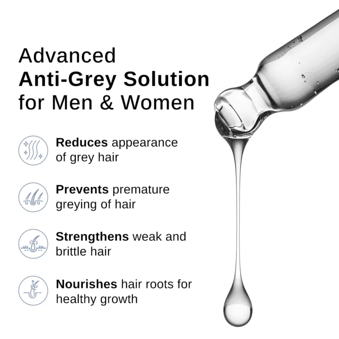 HALFTONE Multi-Peptide Grey Hair Treatment Serum | With Silverfree, Greyverse, Capixyl Peptides | Anti Grey Hair Regrowth, Recover Natural Color Pigment, Scalp Health | Vegan, Scent-Free, Oil-Free