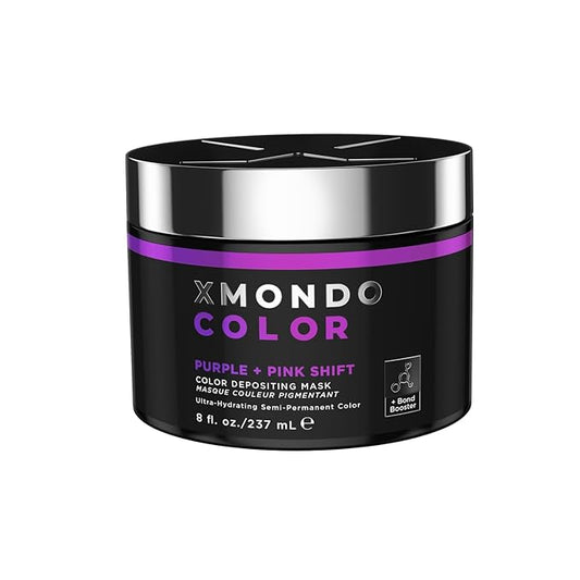 XMONDO Color Purple + Pink Shade Shift Color Depositing Mask & Semi-Permanent Hair Dye | Infused with Bond Boosters & Hyaluronic Acid to Nourish, Revitalize & Repair, Vegan Formula, 8 Fl Oz 1-Pack
