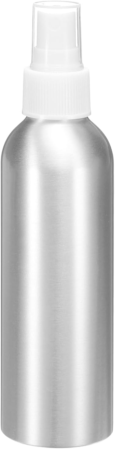 HARFINGTON Aluminum Fine Mist Spray Bottles 150ml/5oz Metal Small Liquid Alcohol Refillable Travel Container with White Plastic Nozzle Cap for Perfume Skincare Cosmetic Storage Bottle