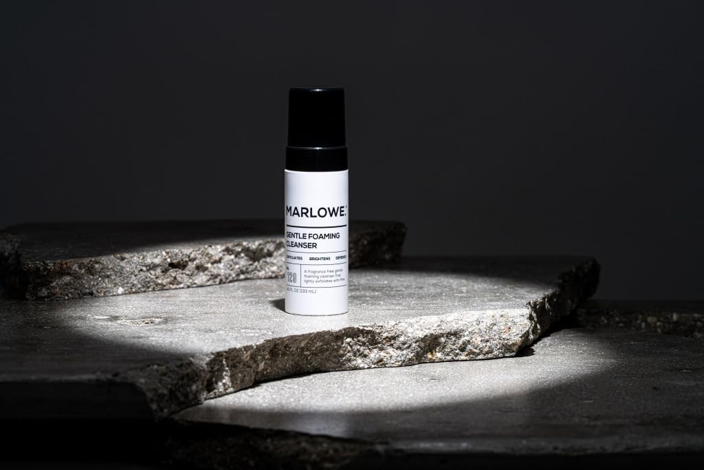 MARLOWE. No. 129 Gentle Foaming Facial Cleanser 4.5 Oz, Exfoliating, Brightening & Protective Daily Mens Face Wash with PHA, Natural Green Tea Extracts & Antioxidants, Unscented & Vegan