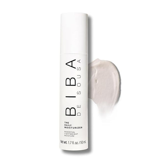 Biba De Sousa The Daily Moisturizer - Essential Hydration for All Skin Types - Non-comedogenic & Light Formula with Squalane & Vitamin C- Safe for Oily & Acne-Prone Skin (1.7 Ounce)