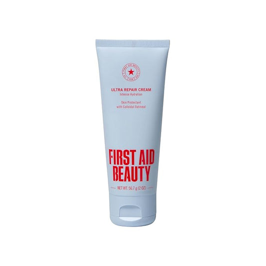 First Aid Beauty - Ultra Repair Cream - Hydrating Face & Body Moisturizer - Whipped Colloidal Oatmeal Clinically Proven to Strengthen Skin Barrier in 7 Days - Helps Relieve Eczema, 2 oz Travel Size