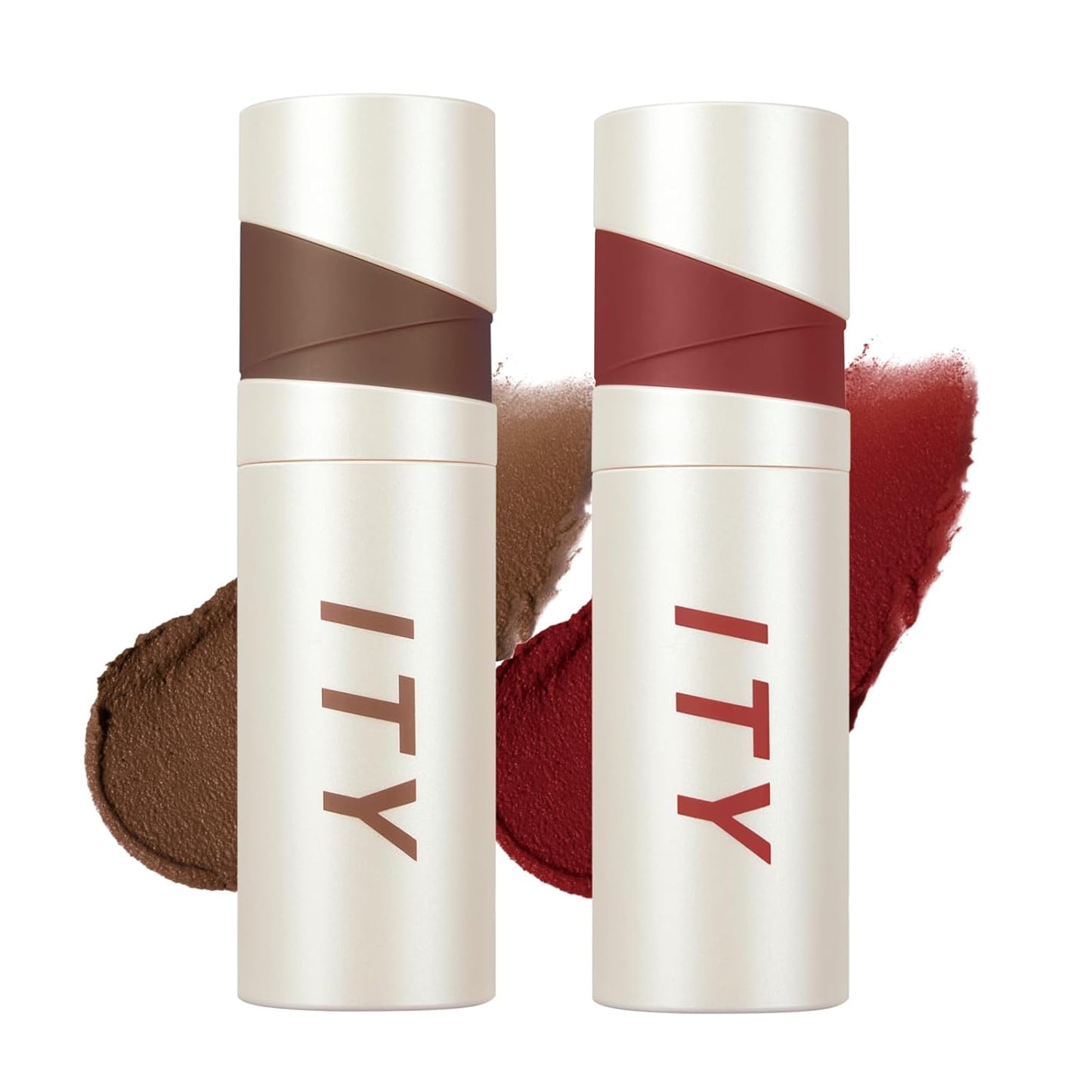 ITY Velvet Matte Finish Lip Stain-Mousse Textured Lip Clay, Red Shade, Conceals Lip Lines, Rich Pigment Lip Tint Lipsticks, 0.14 oz (4g) in Earthy, Ruby.
