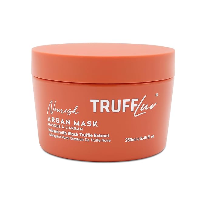 TruffLuv | Nourish Collection Argan Mask, Infused with Black Truffle Extract, Revitalizing & Restoring Hair Mask, Deeply Conditions & Repairs Dry Damaged Hair, Paraben Free, Sulfate Free, 8.45 Fl Oz