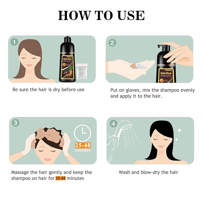 Deep Wine Red Hair Dye Shampoo 3 in 1 for Gray Hair, Instant Hair Dye for Men Women, Long-lasting & Natural Hair Color Shampoo, Effect in Minutes, 16.9 Fl Oz