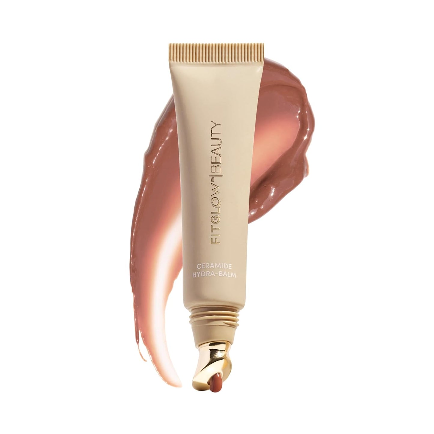 Fitglow Beauty Ceramide Hydra-Balm Lip Gloss | Hydrating Lip Serum with Peptides & Glutathione | Plumping & Anti-Aging Lip Skincare | Dry & Chapped Lip Repair | Vegan & Cruelty-Free | 12g - Spice