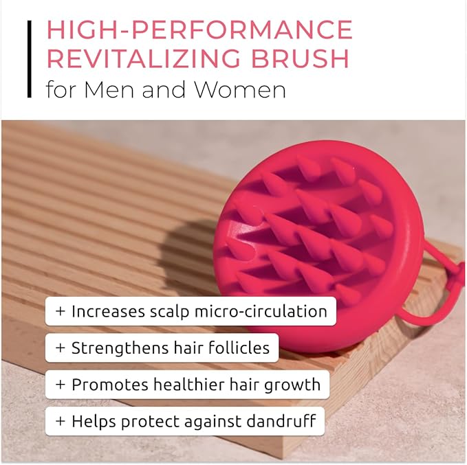 DS Labs Revitalizing Scalp Brush - Silicone Shampoo Brush & Exfoliating Massager for All Hair Types, Promotes a Cleaner, Healthier Scalp