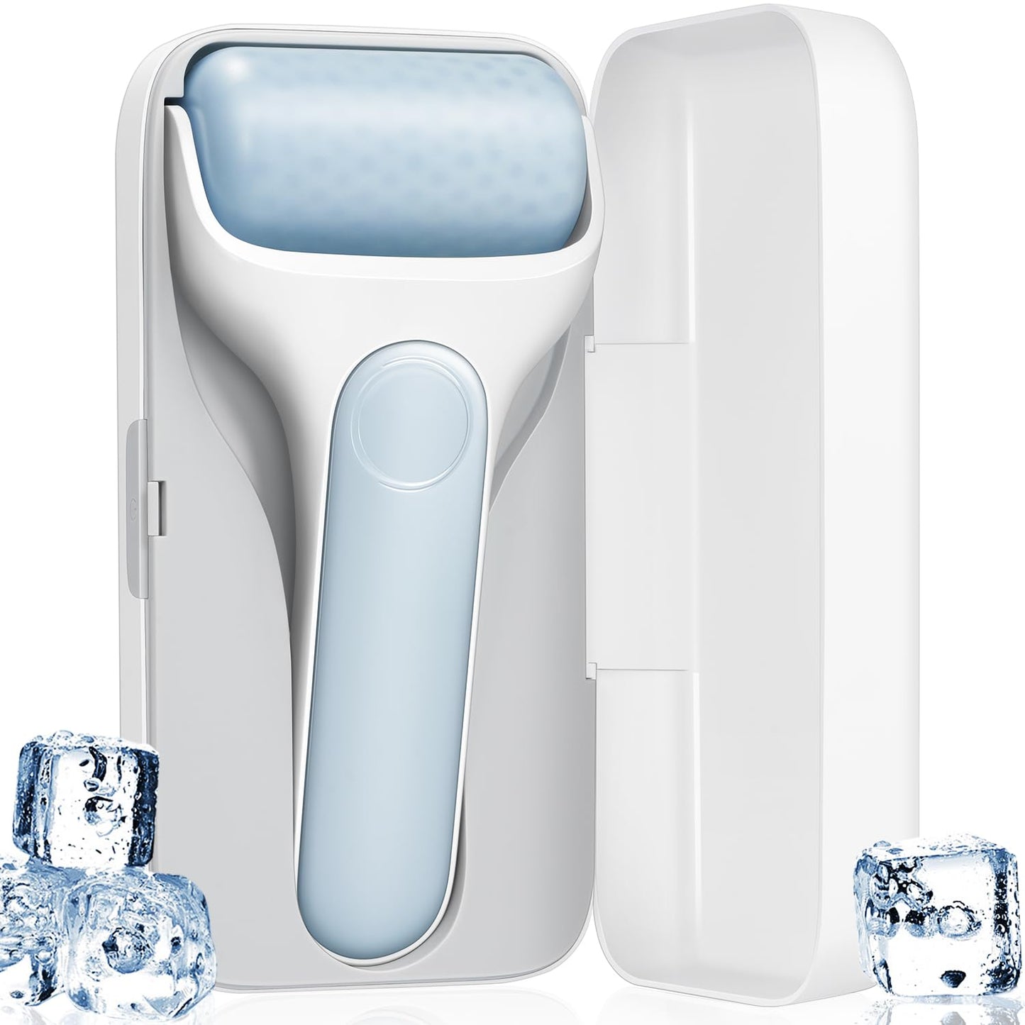 MORGLES Ice Roller for Face, Premium Facial Roller for Puffiness, Dark Circles and Lymphatic Drainage, Cold Face Roller for Women Self Care with Carry Case