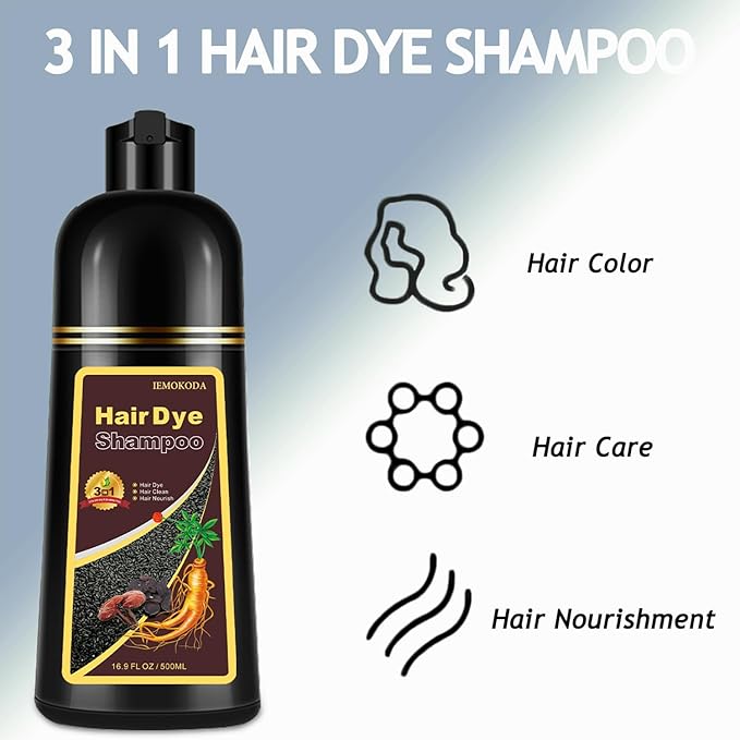 Hair Dye, Hair Dye Shampoo for Women & Men, Color Shampoo Hair Dye 16.9 Fl Oz, Safe and Natural Champu Para Canas (Blonde Brown)
