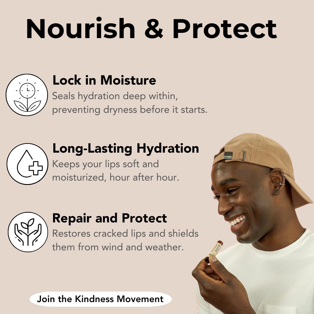 Kind Lips Vanilla Lemon Lip Balm 2-Pack - USDA Organic, Natural Chapstick Alternative for Dry Lips | Gluten-Free, Cruelty-Free