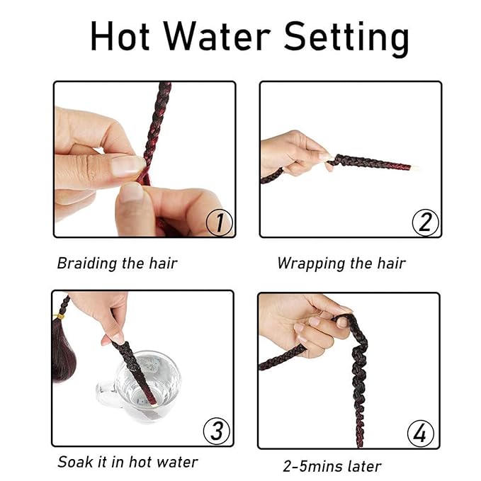 Liang Dian Pre-Stretched Braiding Hair 22 inch 6 packs Hot Water Setting Synthetic Hair Crochet Braiding Hair Extension (Ombre Brown)