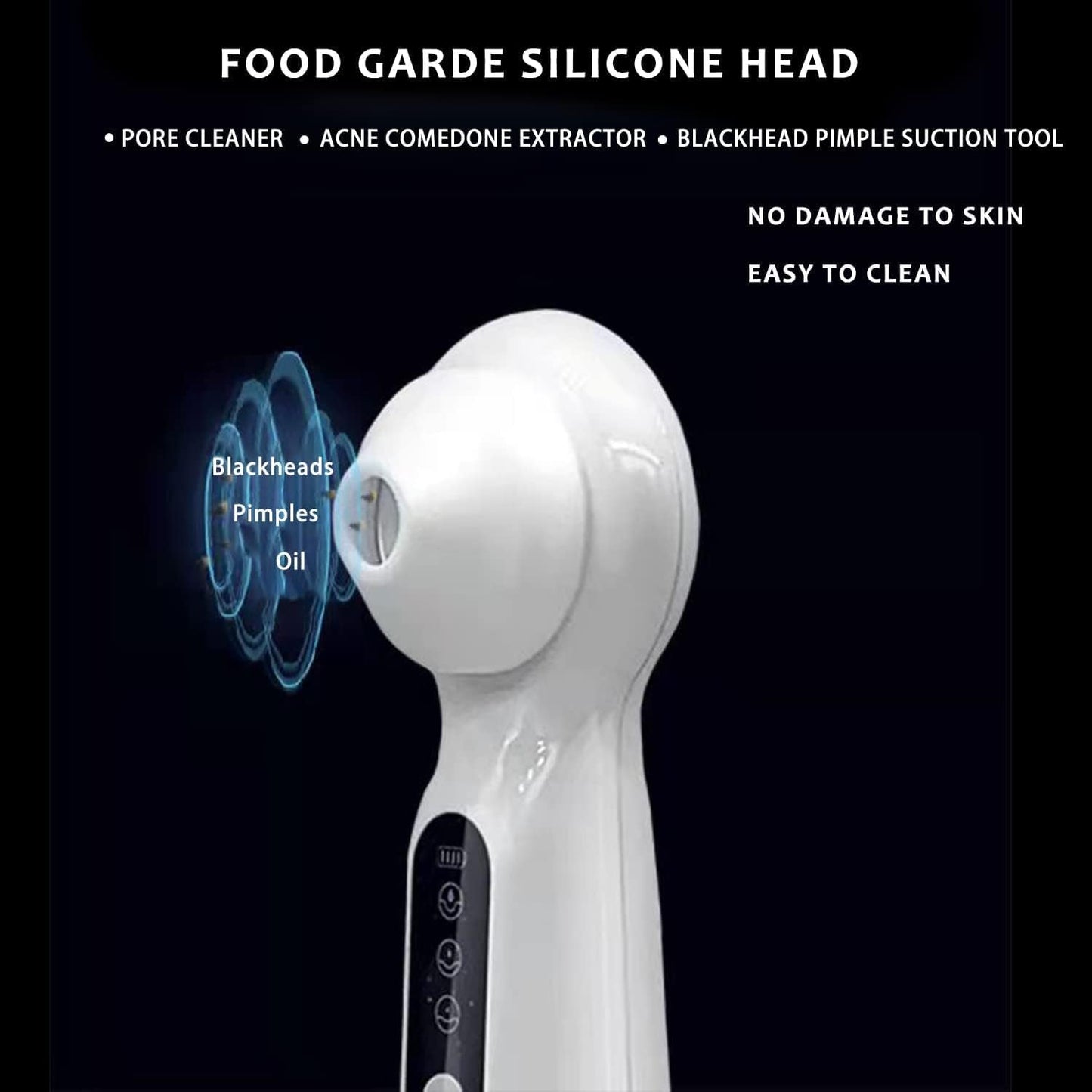 Visible Blackhead Remover Magnifying Glass Microscope Electric Vacuum Cleaner Suction Tool Kit with 3 Silicone Heads Elitzia ETZ9RP