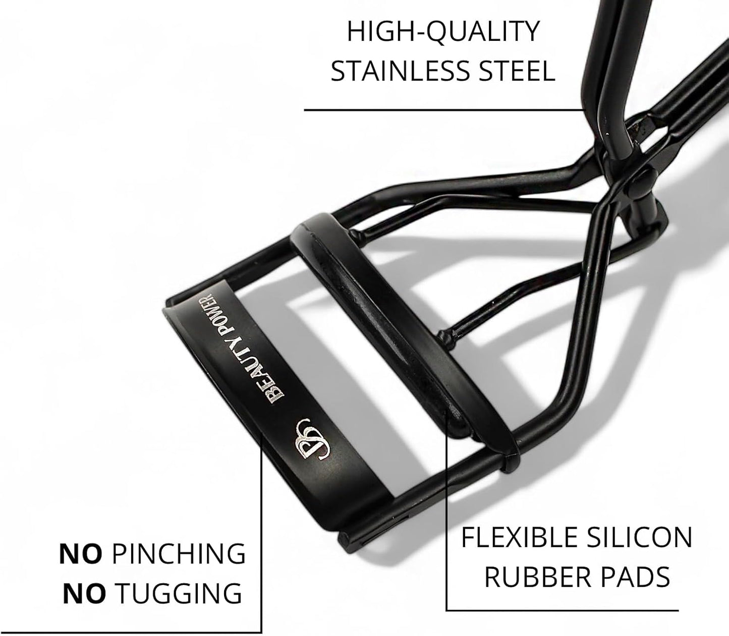 Eyelash Curler – Precision Lash Lift in Seconds with 5 Replacement Pads, Eyebrow Brush & Satin Travel Bag – Gentle & Safe, German Stainless Steel for Perfect Curls - Gift (Natural Curl)