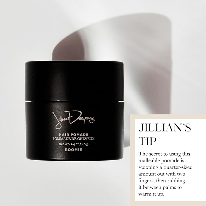 Jillian Dempsey Roomie Hair Pomade: Hair Styling Wax for Men & Women, for Definition, Texture and Hold, Solid Wax That Melts Into a Soft Pomade I Vegan, Clean Beauty