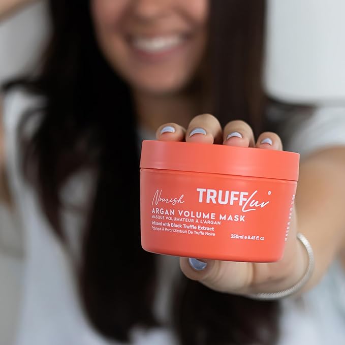 TruffLuv | Nourish Collection Argan Volume Mask, Infused with Black Truffle Extract, Lightweight Thickening & Volumizing Hair Mask, Restores Vitality & Builds Body, Paraben Free, Sulfate Free, 250ML