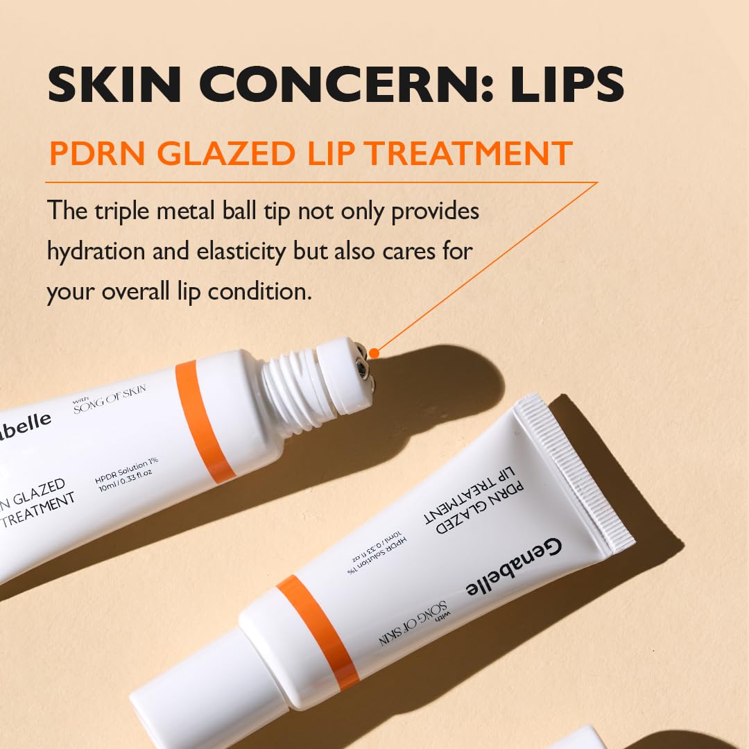 PDRN Glazed Lip Treatment – Hydrating & Plumping Lip Balm with PDRN & Peptides for Soft, Glossy Lips – Intensive Lip Repair & Moisture Lock- 0.33 fl oz