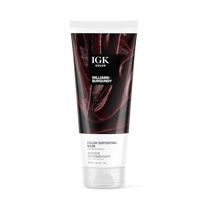 IGK Hair Gloss Toner & Color Depositing Mask | Intense Burgundy Semi-Permanent | Vegan + Cruelty Free | Williams Burgundy