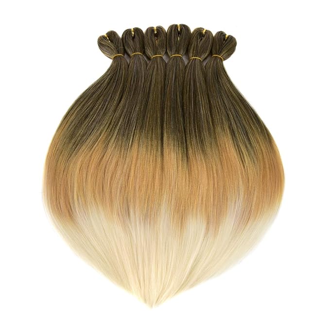 Liang Dian Pre-Stretched Braiding Hair 22 inch 6 packs Hot Water Setting Synthetic Hair Crochet Braiding Hair Extension (1B/27/613)