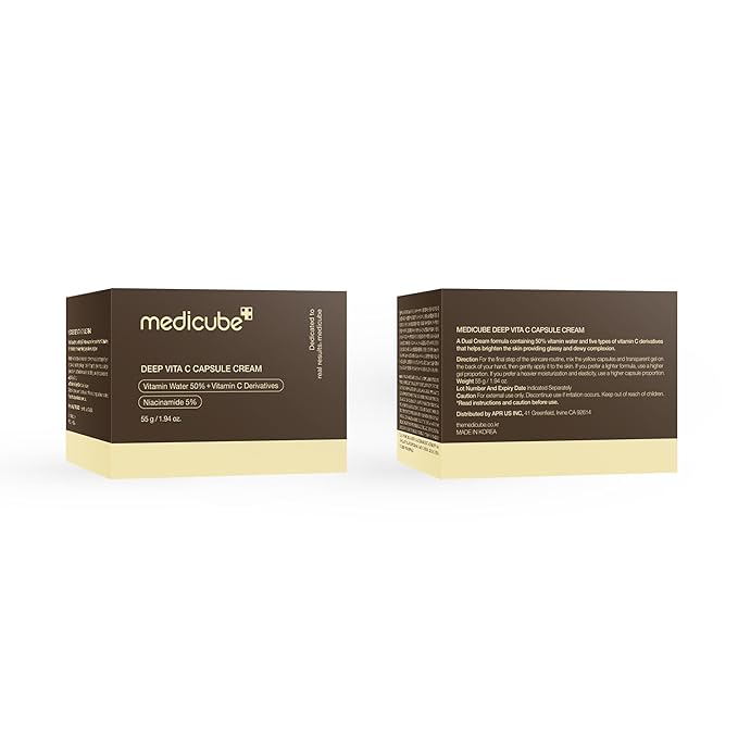 medicube Deep Vitamin C Golden Capsule Face Moisturizer - Liposome Capsules For Wrinkles, Skin Radiance - Transparent Gel for Glow Hydration - Korean Skin Care 1.94 oz