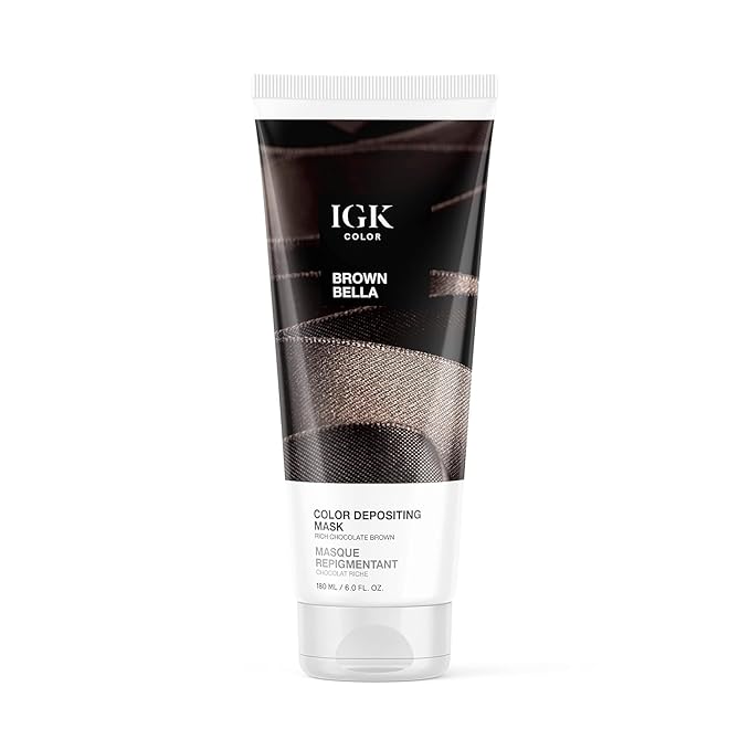 IGK Hair Gloss Toner & Color Depositing Mask | Chocolate Brown Semi-Permanent | Vegan + Cruelty Free | Brown Bella