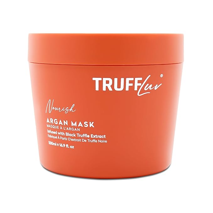 TruffLuv | Nourish Collection Argan Mask, Infused with Black Truffle Extract, Revitalizing & Restoring Hair Mask, Deeply Conditions & Repairs Dry Damaged Hair, Paraben Free, Sulfate Free, 16.9 Fl Oz