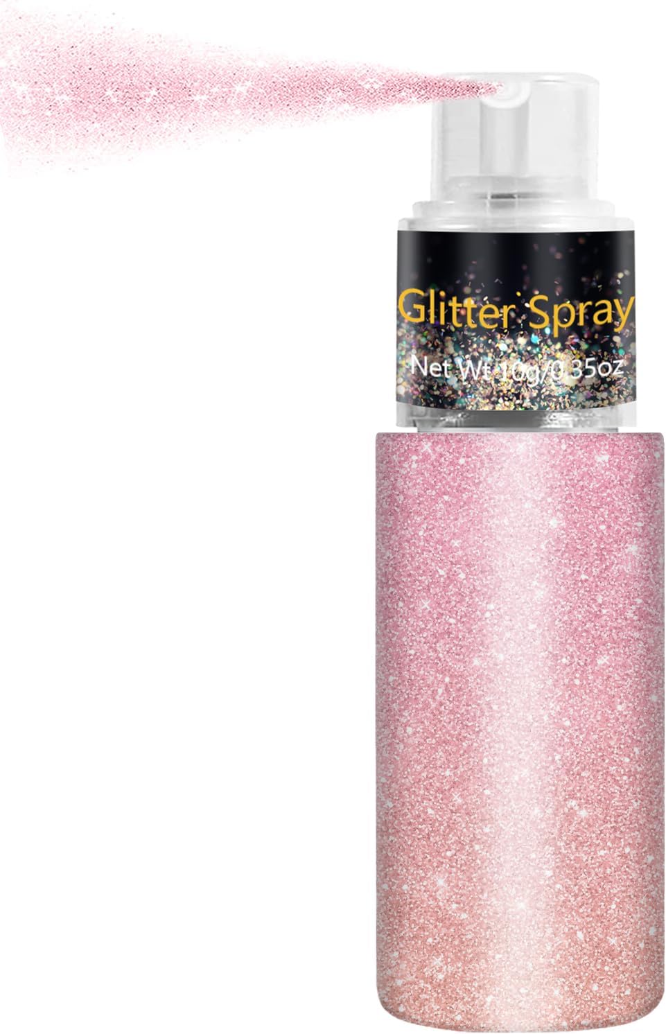 Hair and Body Glitter Spray, Holographic Glitter Highlighter Powder, Face Body Clothes Shiny Glitter, Loose Shimmer Hairspray Festival Rave Prom Accessories, 10g (03# Pink)