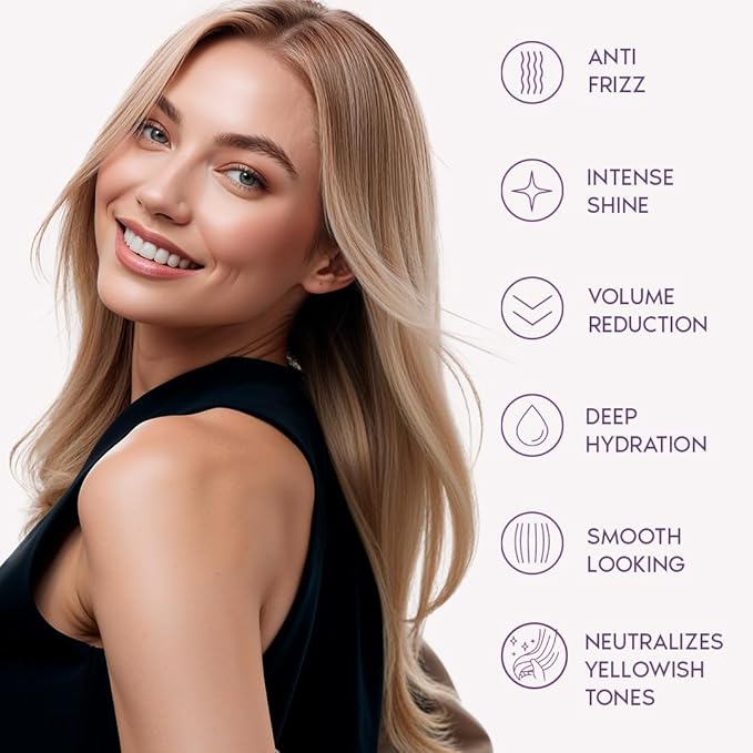 Ravenna Hair Straightening Kit – Blonde Hair B-tox & Repair Oil – Anti-Frizz, Intense Hydration, Shine – Formaldehyde-Free – B-otox Hair Treament For Blonde Hair (2-Pack)