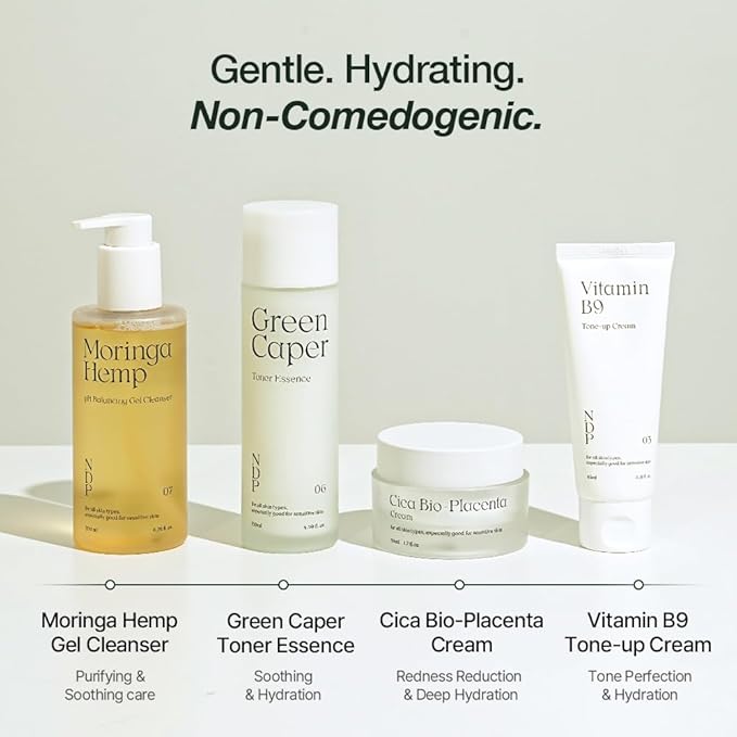 NDP Moringa Hemp Gel Cleanser, Gel-to-Foam, pH Balancing, Vegan, Non-Stripping, Hydrating Face Wash for Sensitive Skin – Fragrance-Free, Clean Beauty, Korean Skincare, 200ml / 6.76 fl oz