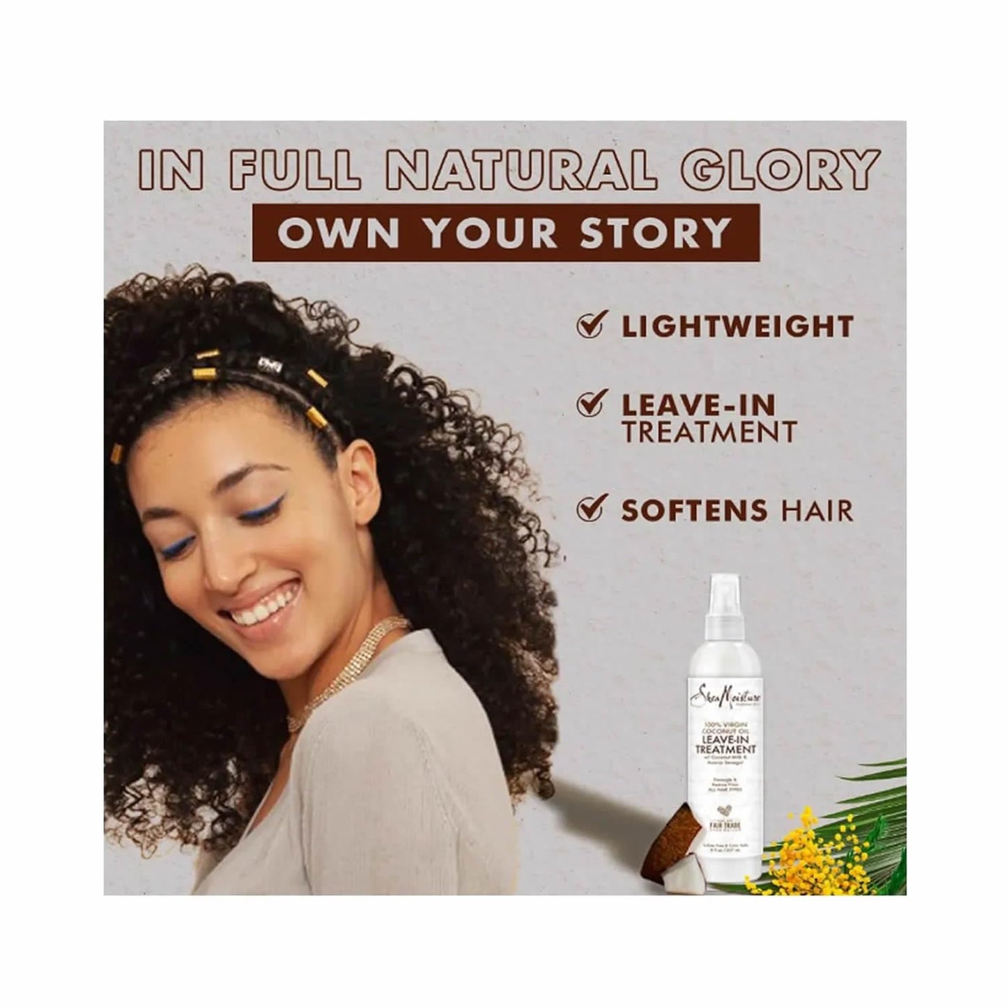 Shea Moisture 100 Percent Virgin Coconut Oil Leave-In Treatment, 8 Ounce