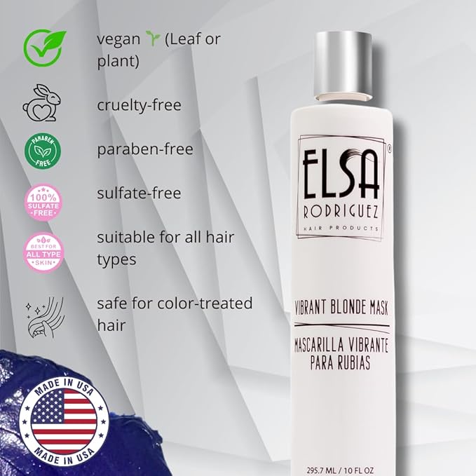 Vibrant Blonde masks hair, hair toner for blonde, purple hair mask, hydrating mask hair toning gloss, color treated hair mask, treatment highlights hair blonde,10 Oz (285 ml)