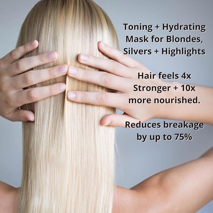 Vibrant Blonde masks hair, hair toner for blonde, purple hair mask, hydrating mask hair toning gloss, color treated hair mask, treatment highlights hair blonde,10 Oz (285 ml)