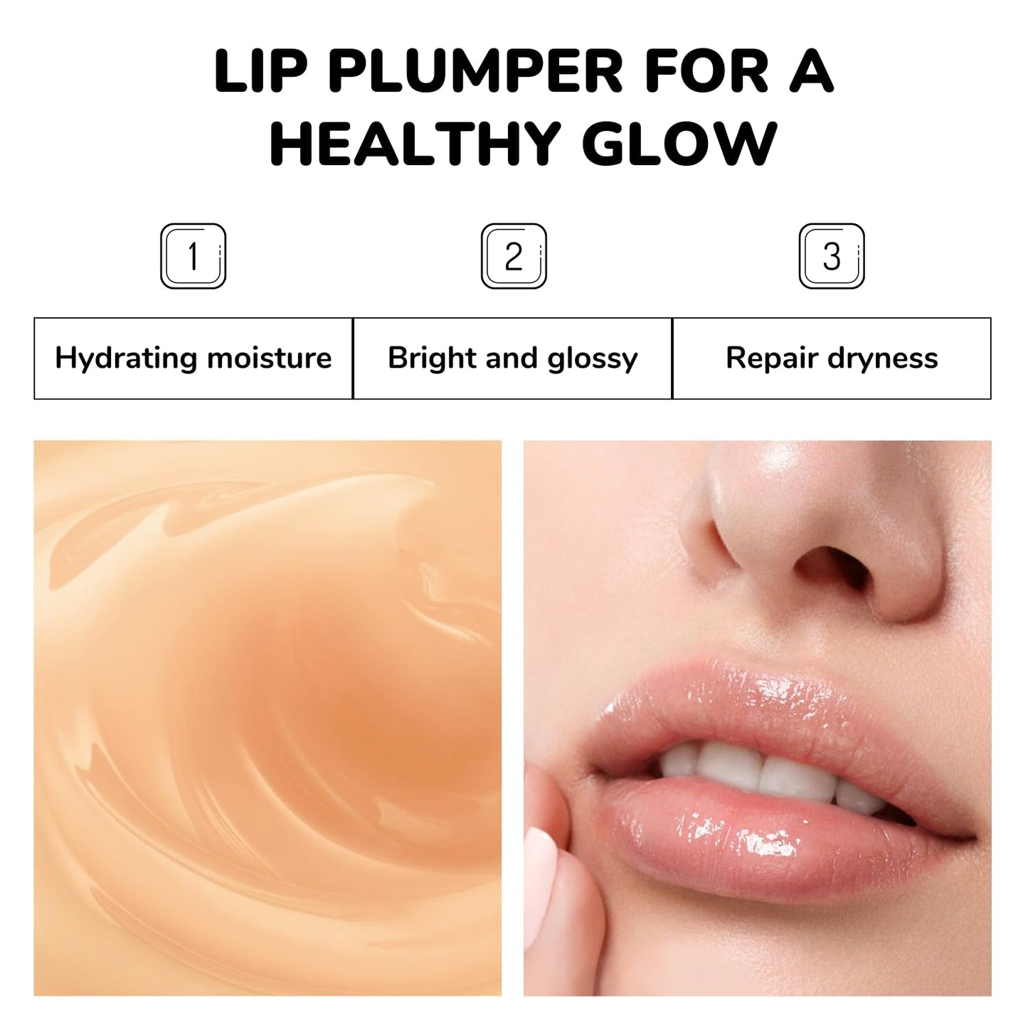 Lip Mask & Scrub Set(Peach + Honey + Collagen), Overnight Moisturizer for Cracked & Dry Lips Care, Hydrating Plumper Kit, Sugar Exfoliator Gift for Women