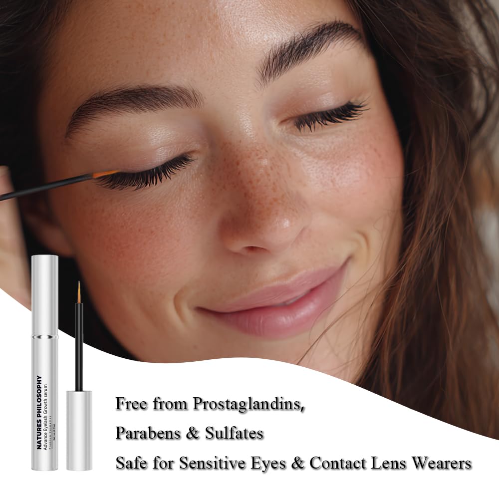 NP NATURES PHILOSOPHY Lash Brow growth serum, Prostaglandin-Free Eyelash Serum for Thicker Longer Fuller Natural Lashes, Peptide Eyelash Eyebrow Enhancing Serum - Sérum De Pestañas Crecimiento 3ml