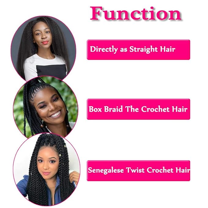 Liang Dian Pre-Stretched Braiding Hair 22 inch 6 packs Hot Water Setting Synthetic Hair Crochet Braiding Hair Extension (1B/27/613)