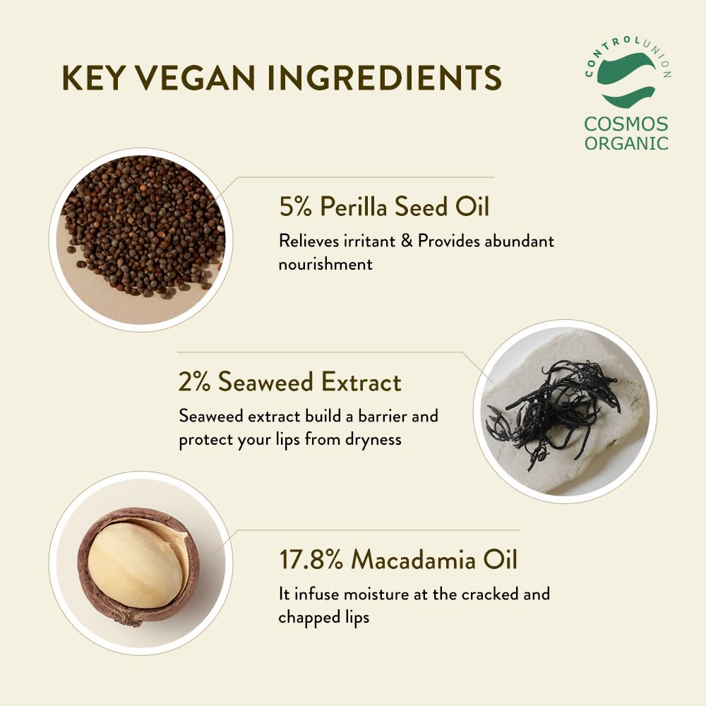 sioris 100% natural organic lip butter,More than lip balm,Hizikia extract gently exfoliates lips,Perilla Seed Oil and Macadmia oil nourish chapped lips