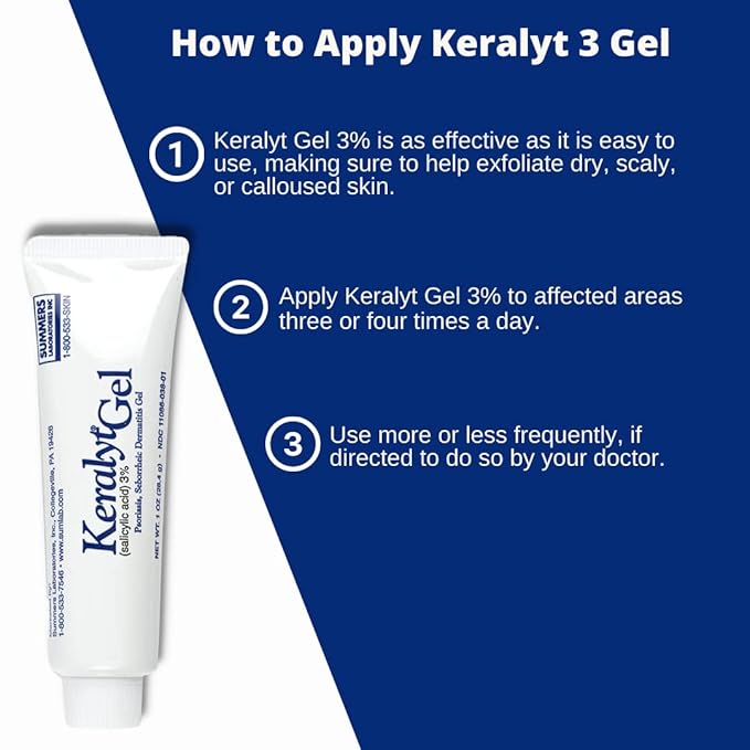 3% Salicylic Acid Gel - Exfoliating Moisturizing Skin Gel - Promotes Relief from Itchy, Redness, Dryness, Roughness, and Flakey Skin from Psoriasis, Eczema, Acne, Dermatitis