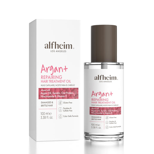 ALFHEIM Argan Repairing Hair Oil | Restores Strength & Shine Protects Against Environmental | Damage Lightweight Nourishment for Damaged & Color-Treated Hair | Paraben & Sulfate-Free | 3.38 fl.oz