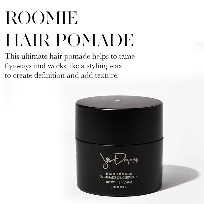Jillian Dempsey Roomie Hair Pomade: Hair Styling Wax for Men & Women, for Definition, Texture and Hold, Solid Wax That Melts Into a Soft Pomade I Vegan, Clean Beauty