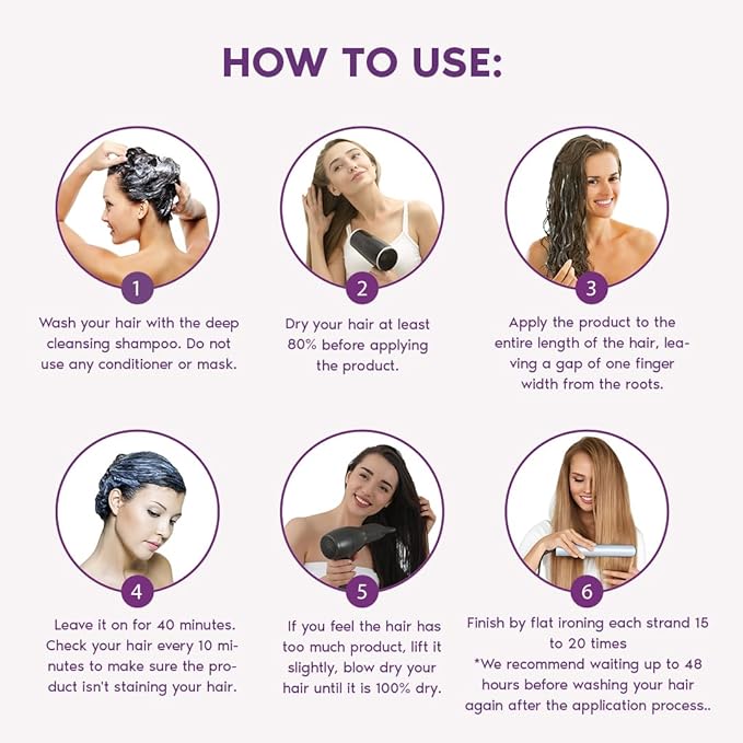 Ravenna Hair Straightening Kit – Blonde Hair B-tox & Repair Oil – Anti-Frizz, Intense Hydration, Shine – Formaldehyde-Free – B-otox Hair Treament For Blonde Hair (2-Pack)