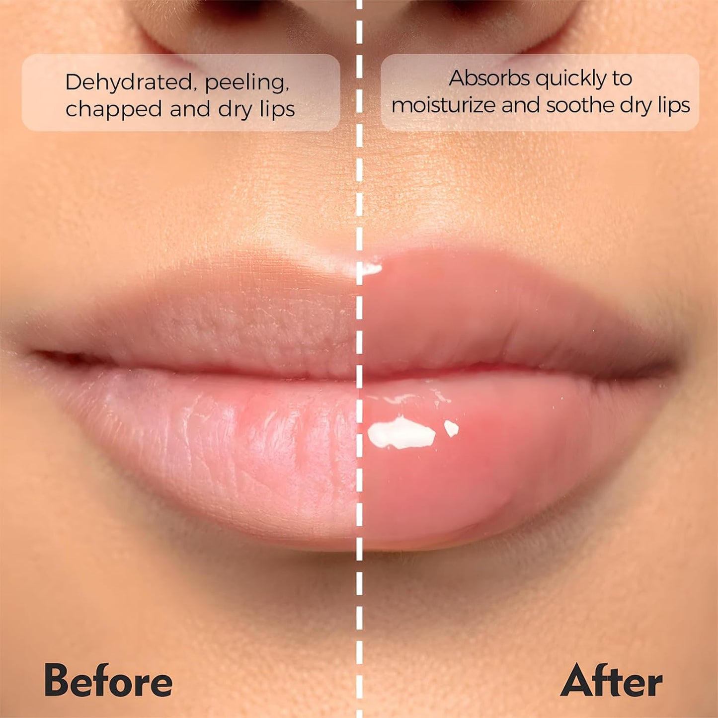 Deep Hydrating Lip Butter Balm | Plump & Nourish with Shea Butter, Vitamin E, Peptides & Hyaluronic Acid | Vegan, Non-Sticky, Anti-Aging Lip Treatment Care (Sheer Pink-Unscented)